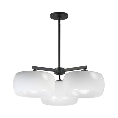 Glazed Chandelier in Black (3-Light).