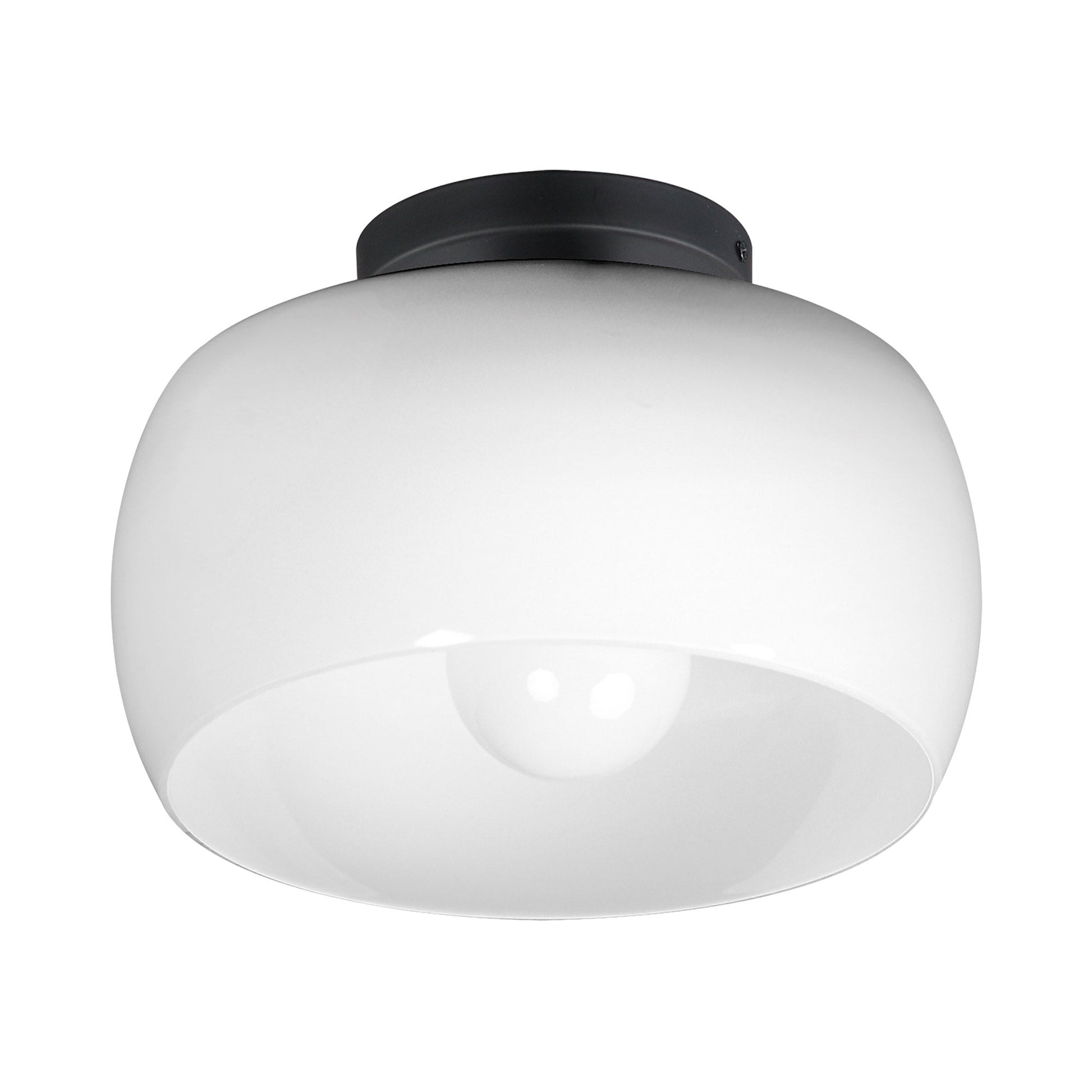 Glazed Flush Mount Ceiling Light in Black.