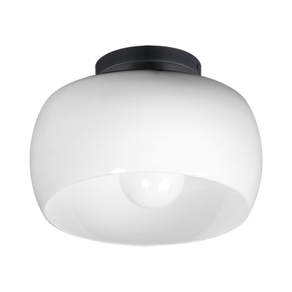 Glazed Flush Mount Ceiling Light in Black.