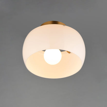 Glazed Flush Mount Ceiling Light in Detail.