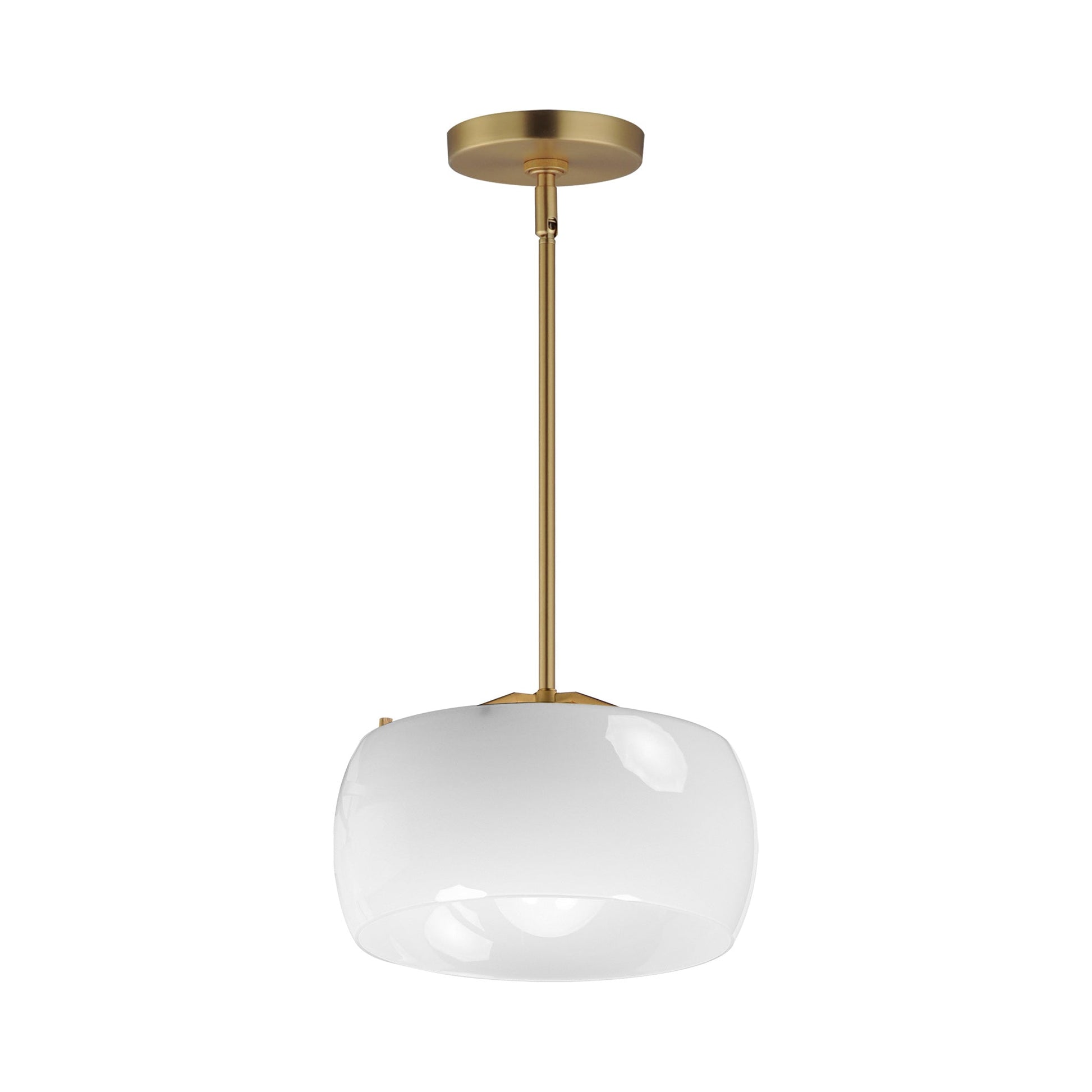 Glazed Pendant Light in Natural Aged Brass.