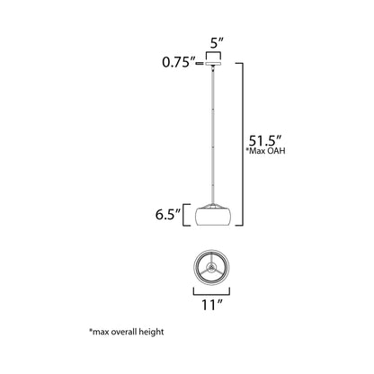 Glazed Pendant Light - line drawing.
