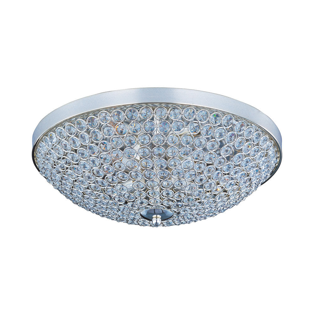 Glimmer Flush Mount Ceiling Light in Plated Silver (4-Light).