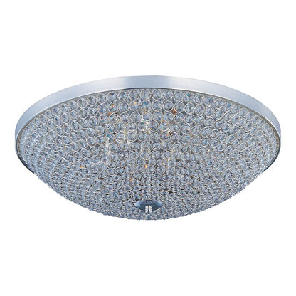 Glimmer Flush Mount Ceiling Light in Plated Silver (6-Light).