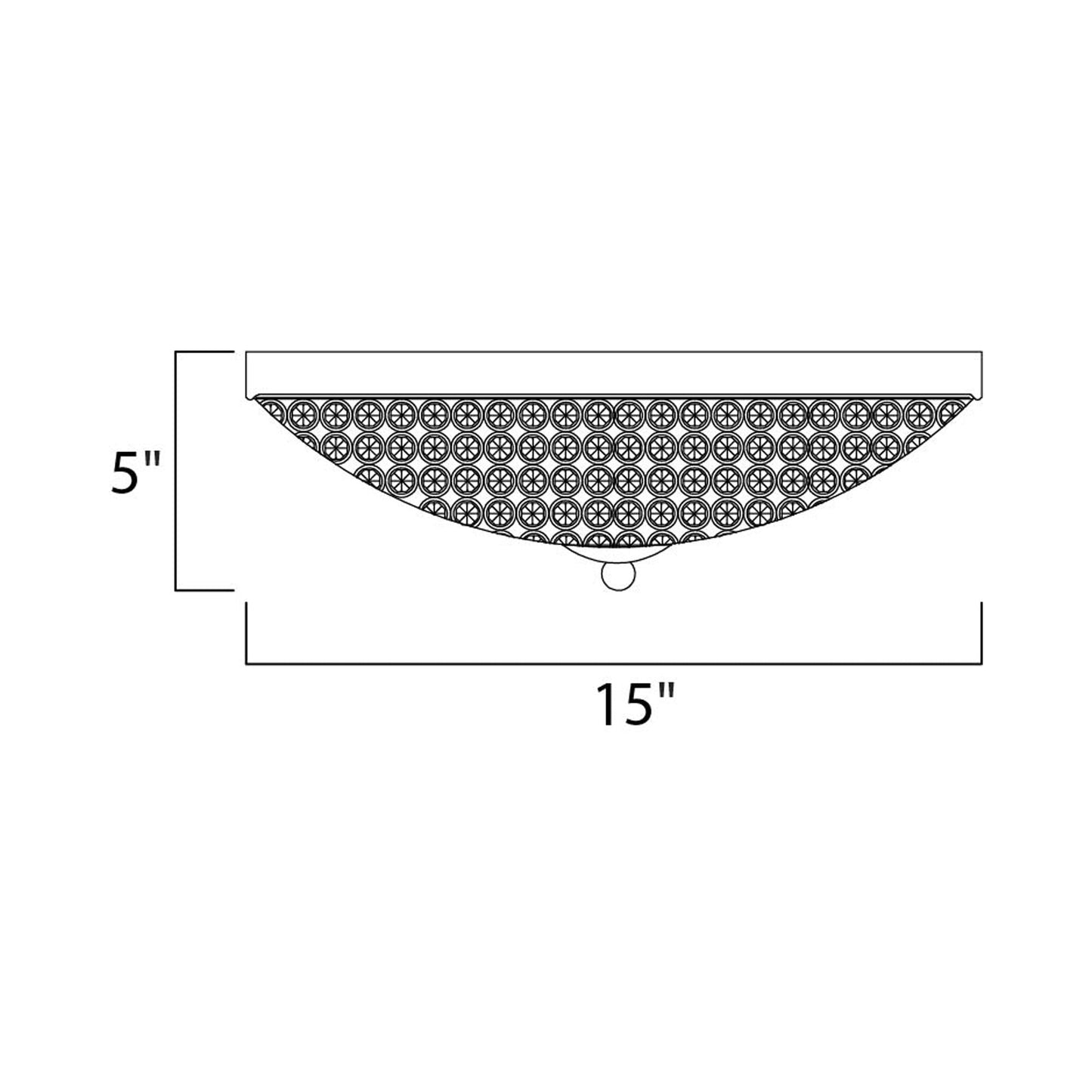 Glimmer Flush Mount Ceiling Light - line drawing.