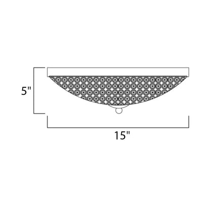 Glimmer Flush Mount Ceiling Light - line drawing.