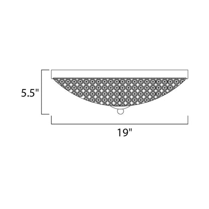 Glimmer Flush Mount Ceiling Light - line drawing.