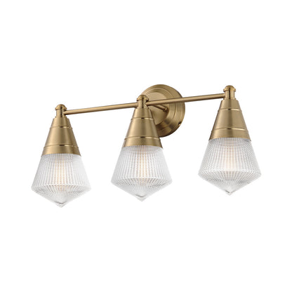 Hargreaves Bath Vanity Light in Natural Aged Brass (3-Light).