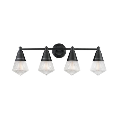 Hargreaves Bath Vanity Light in Black (4-Light).
