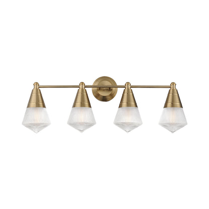 Hargreaves Bath Vanity Light in Natural Aged Brass (4-Light).