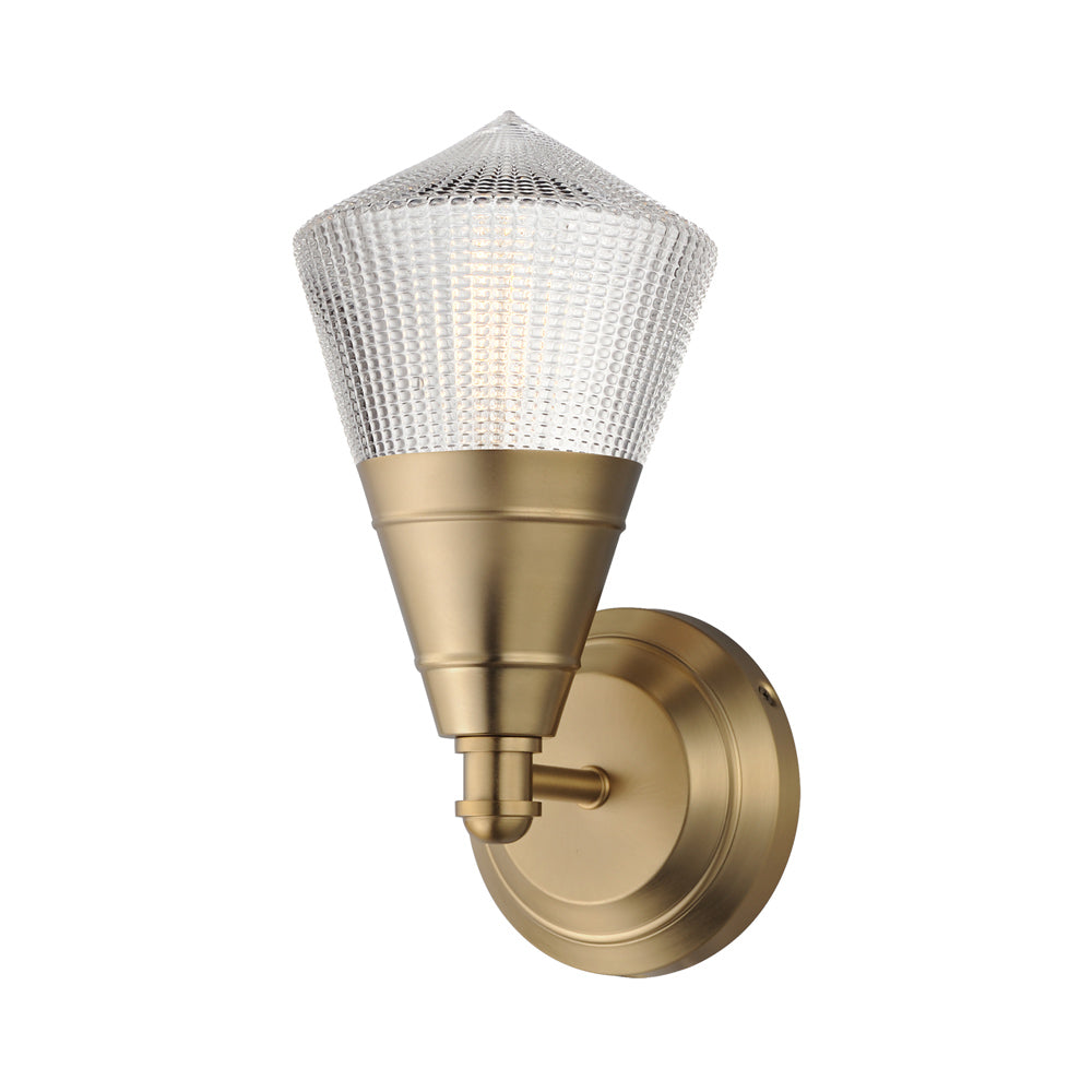 Hargreaves Bath Wall Light in Natural Aged Brass.