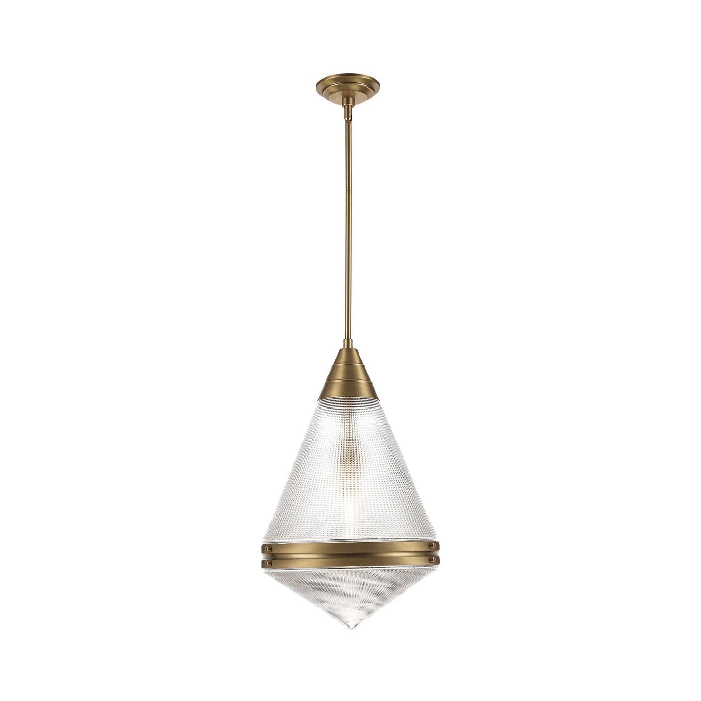 Hargreaves Pendant Light in Natural Aged Brass (Glass).
