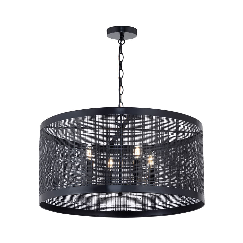 Hatcher Pendant Light in Black (4-Light).
