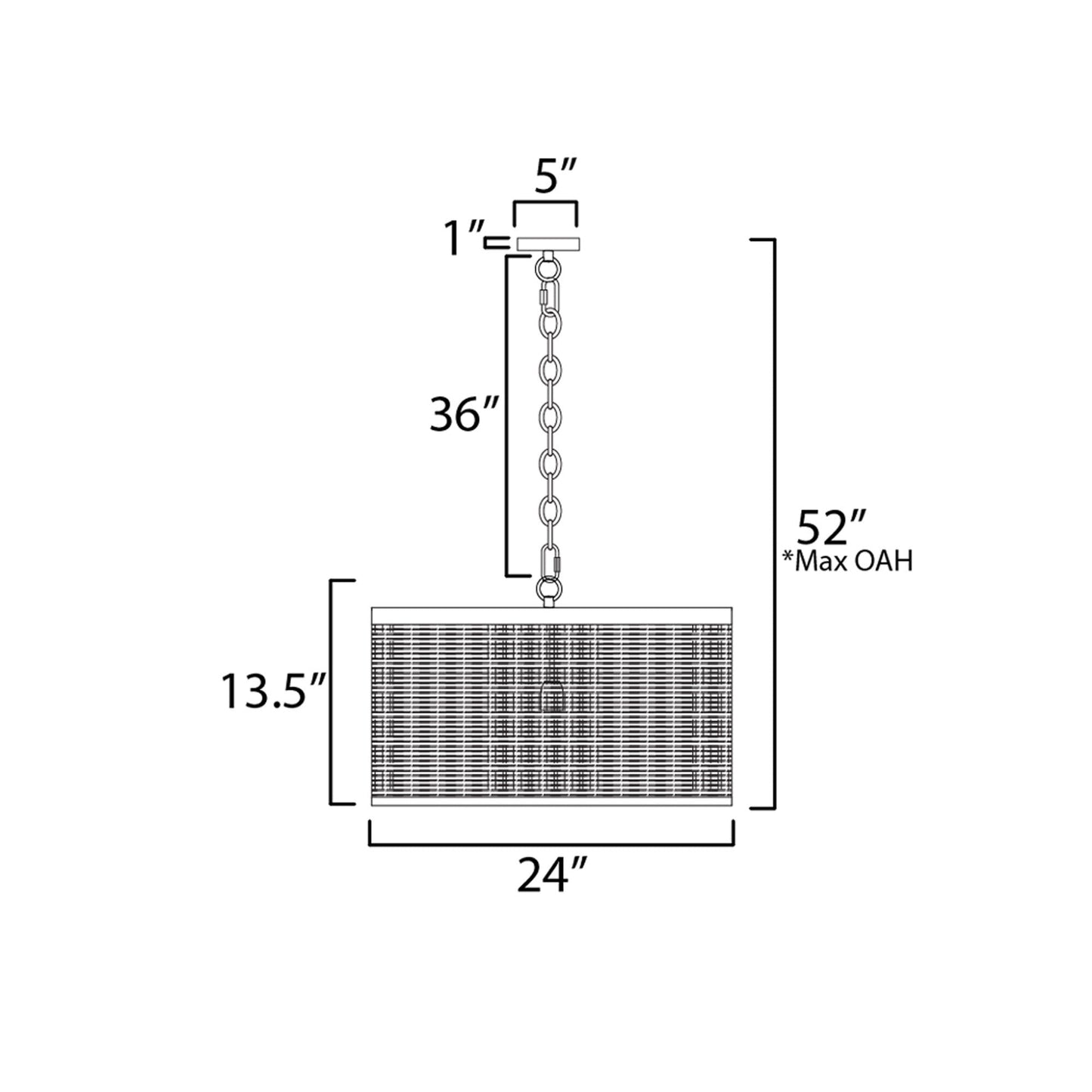 Hatcher Pendant Light - line drawing.