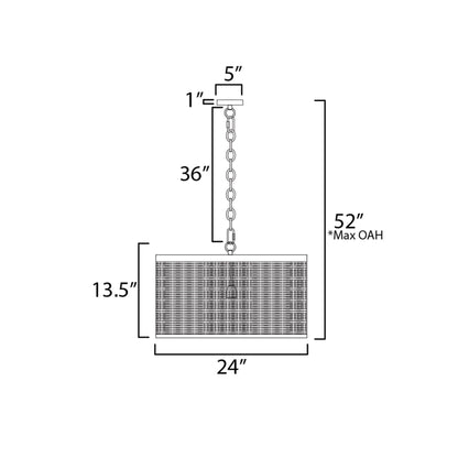 Hatcher Pendant Light - line drawing.