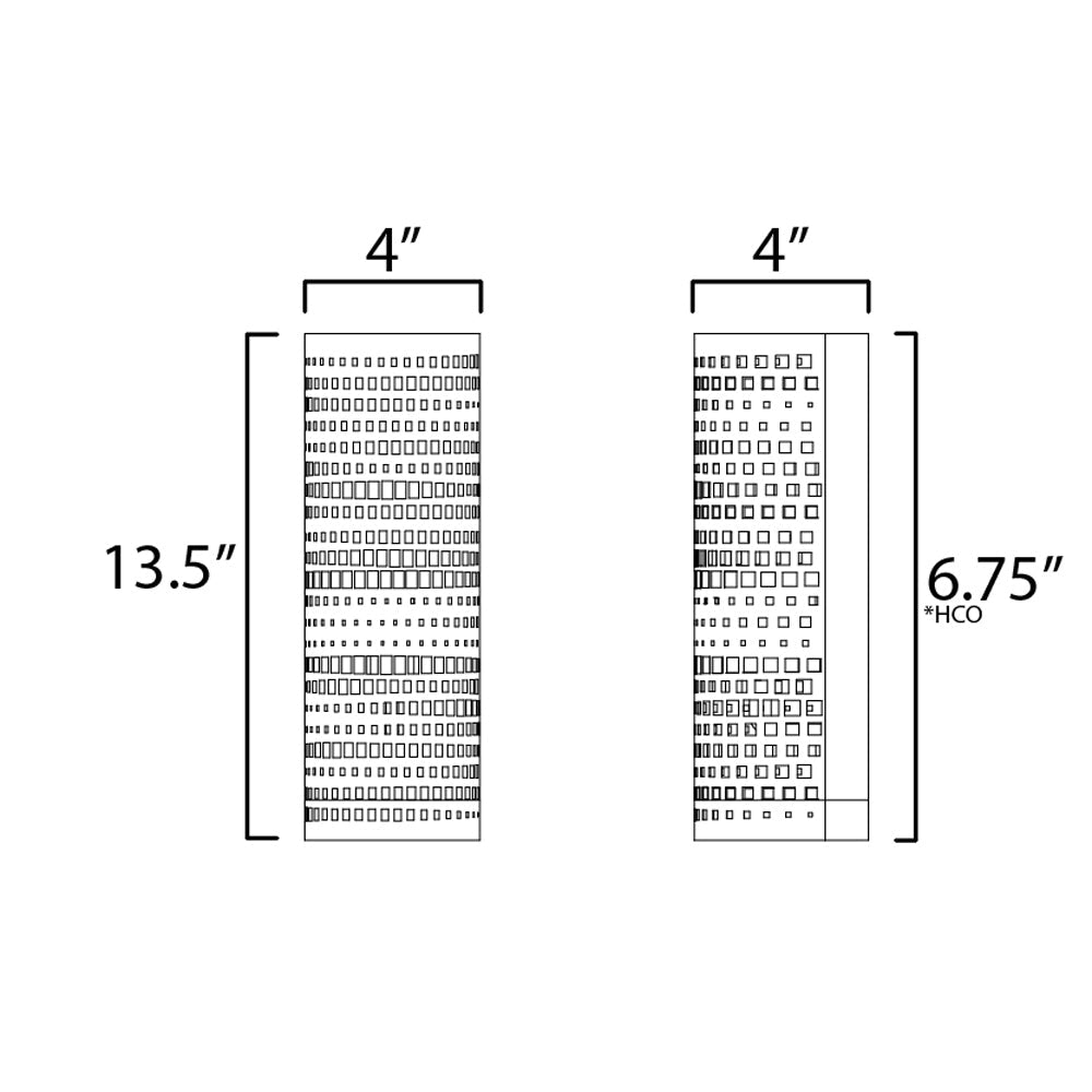 Hatcher Wall Light - line drawing.
