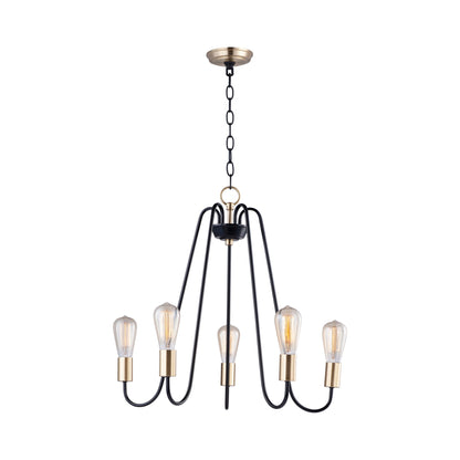 Haven Chandelier in Oil Rubbed Bronze/Antique Brass (5-Light).