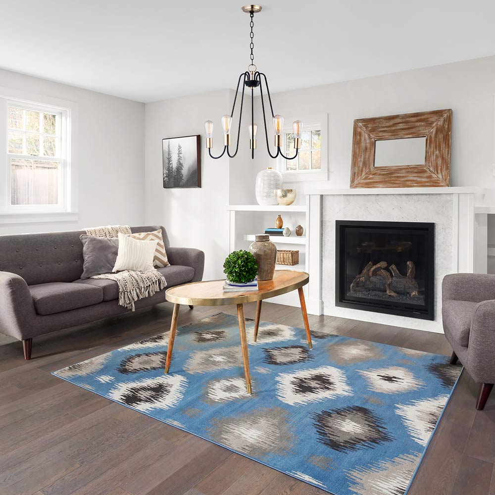 Haven Chandelier in living room.