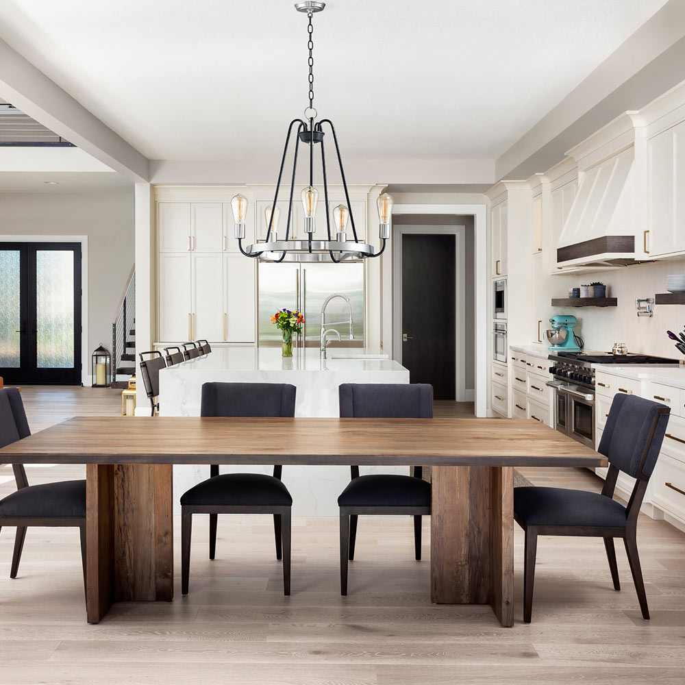 Haven Chandelier in living room.