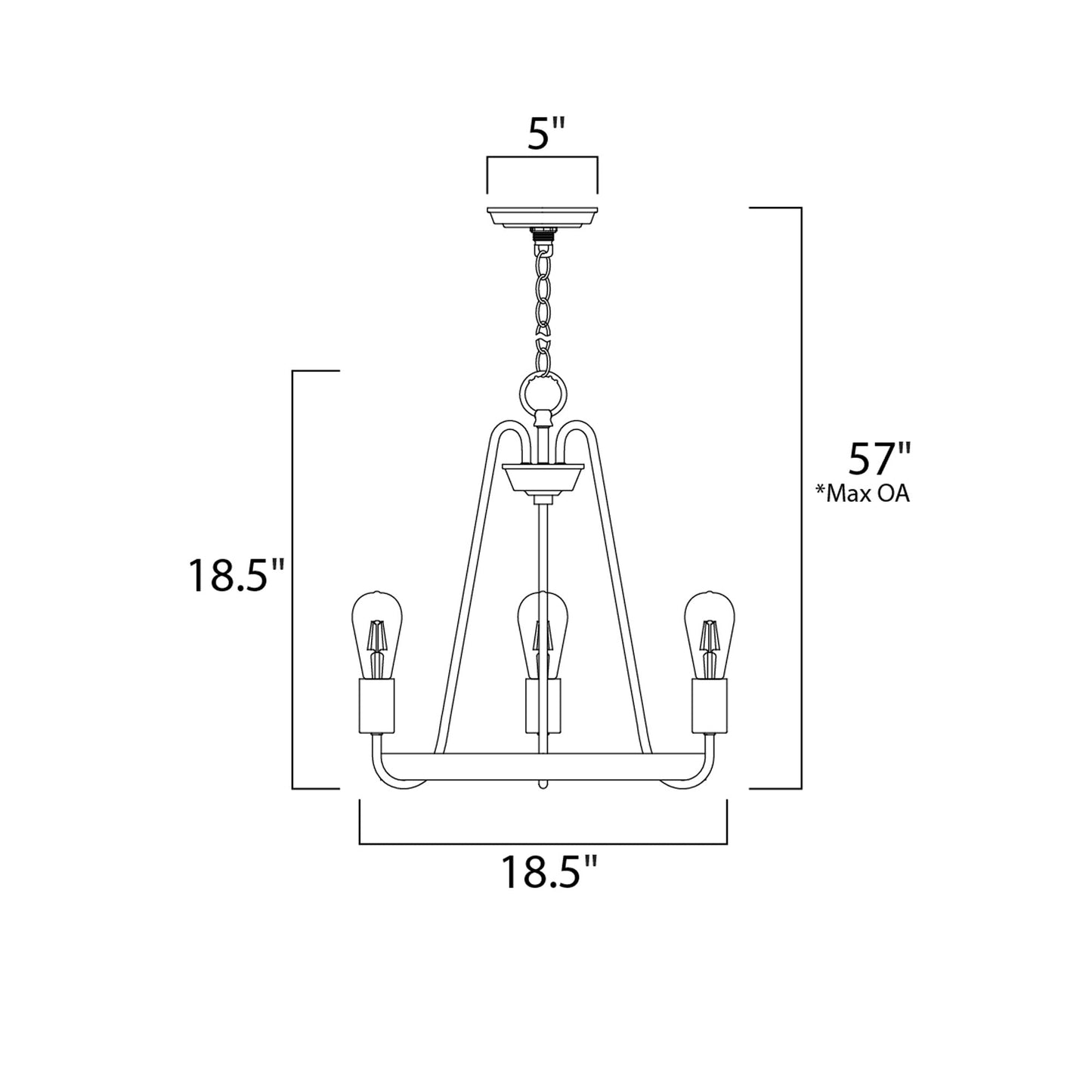 Haven Chandelier - line drawing.