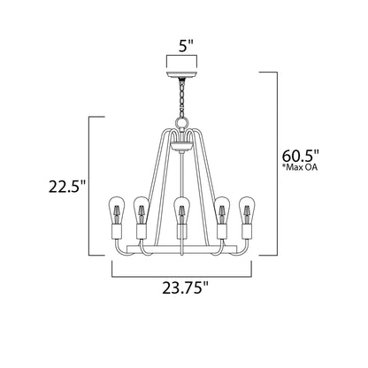 Haven Chandelier - line drawing.