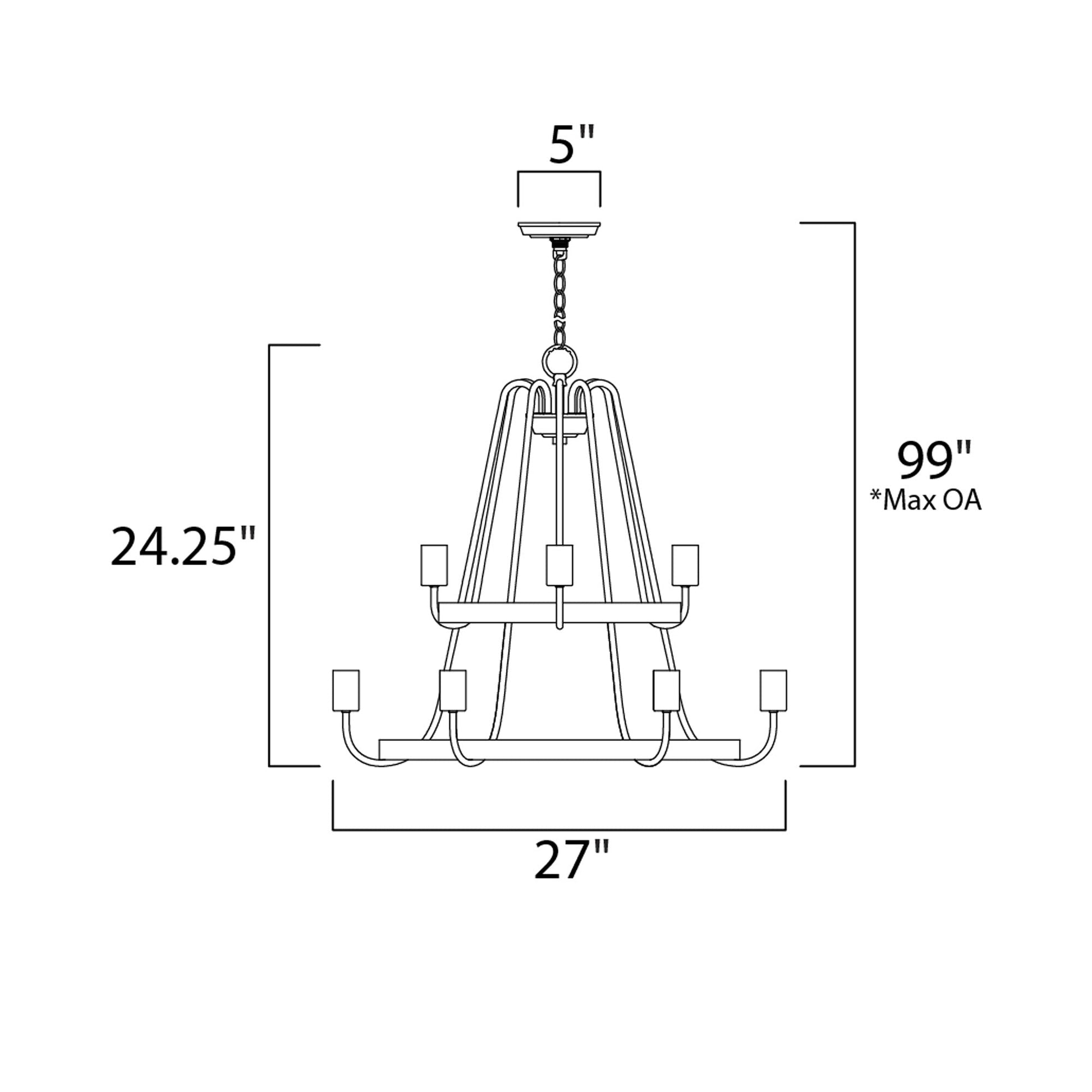 Haven Chandelier - line drawing.