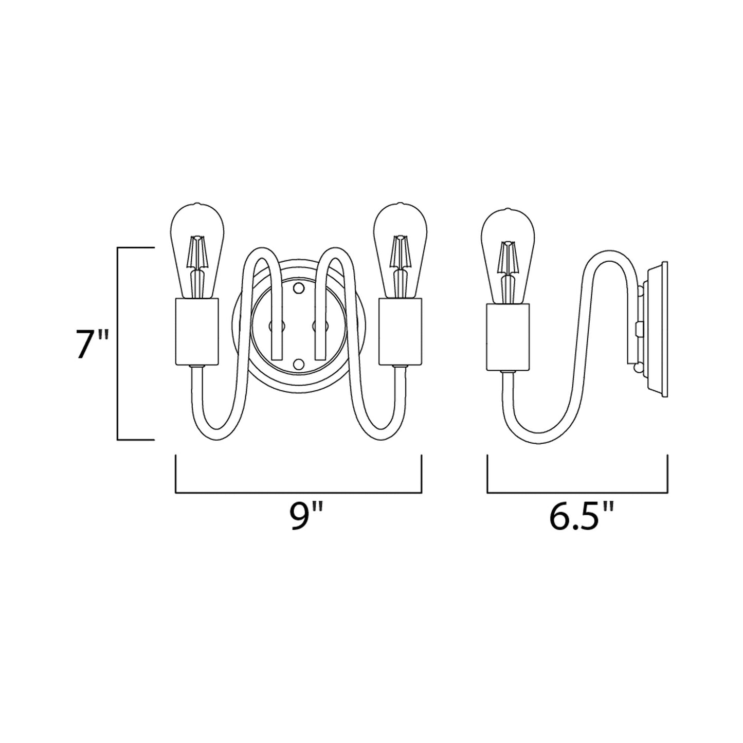 Haven Wall Light - line drawing.