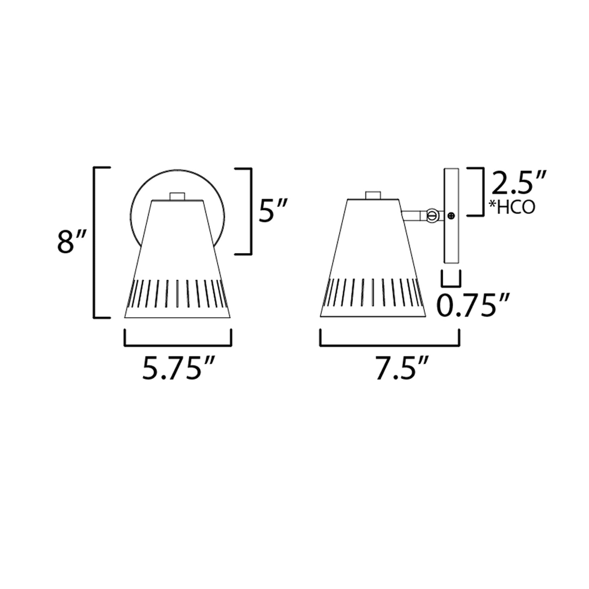 Helsinki Bath Wall Light - line drawing.