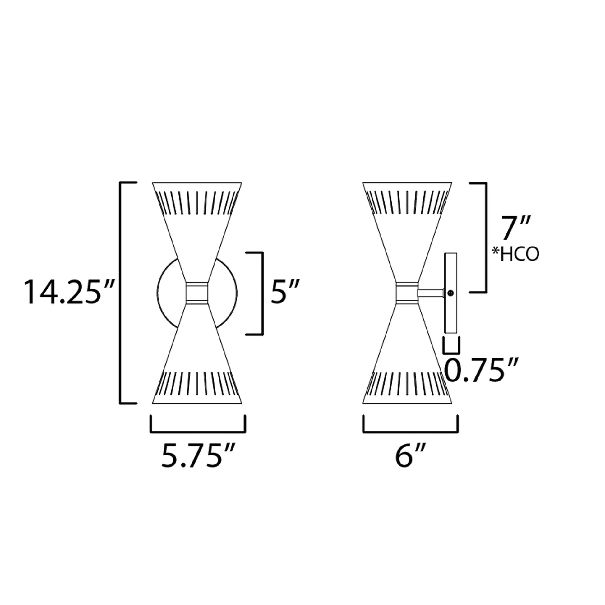 Helsinki Bath Wall Light - line drawing.