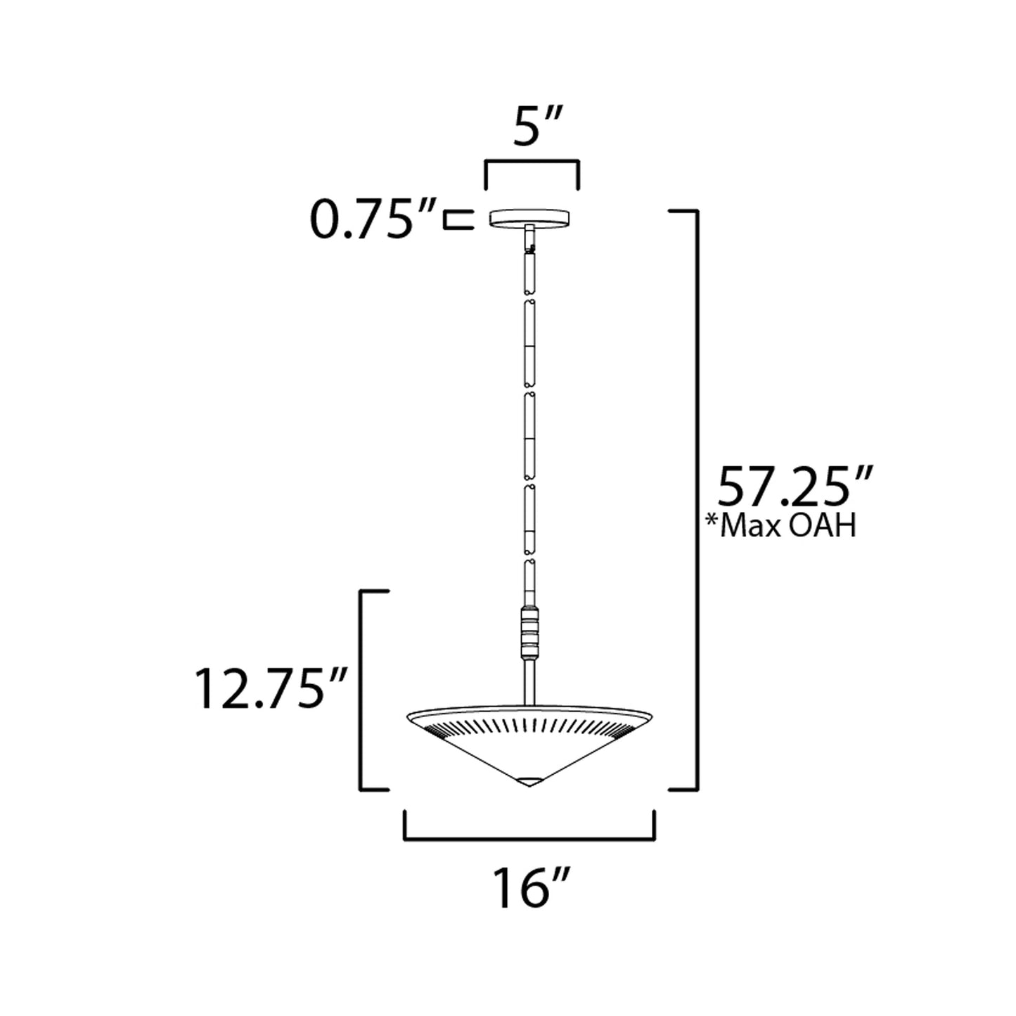 Helsinki Pendant Light - line drawing.
