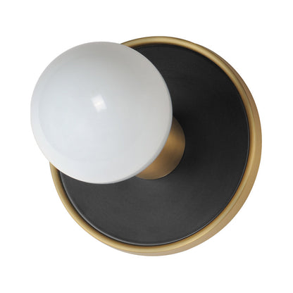 Hollywood Bath Wall Light in Black/Natural Aged Brass.
