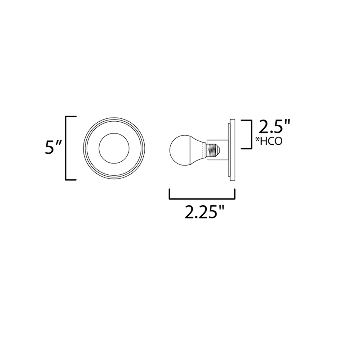 Hollywood Bath Wall Light - line drawing.