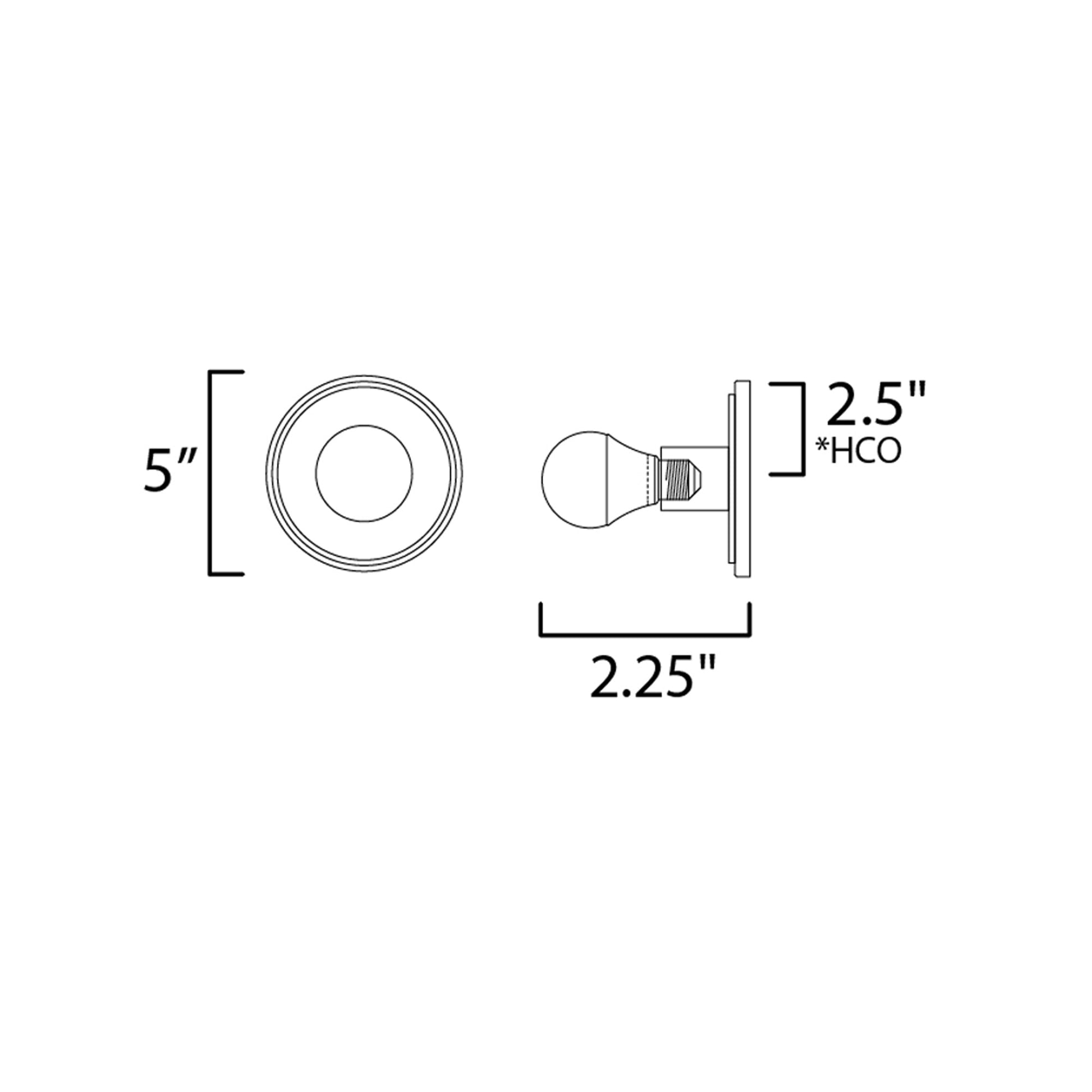Hollywood Bath Wall Light - line drawing.