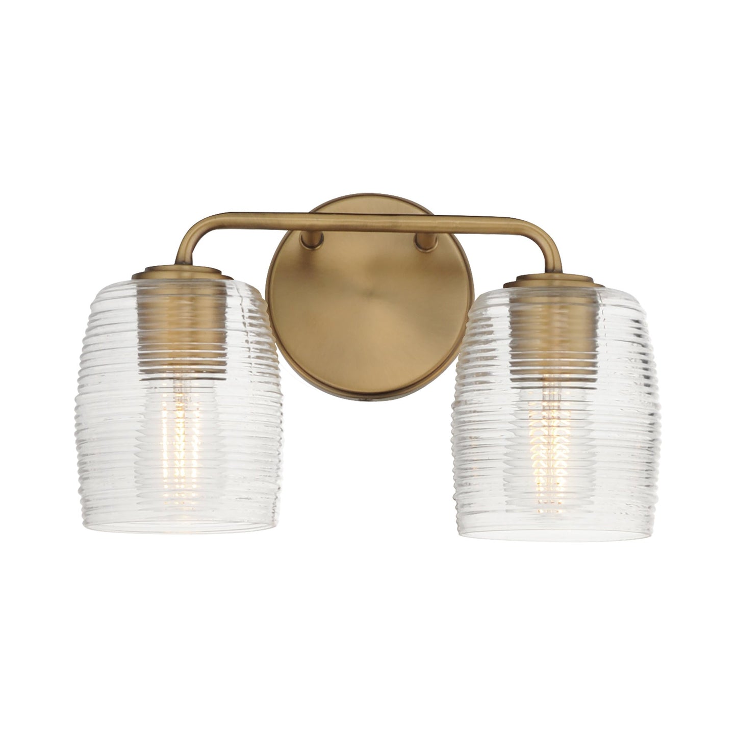 Honey Bath Vanity Light in Natural Aged Brass (2-Light).