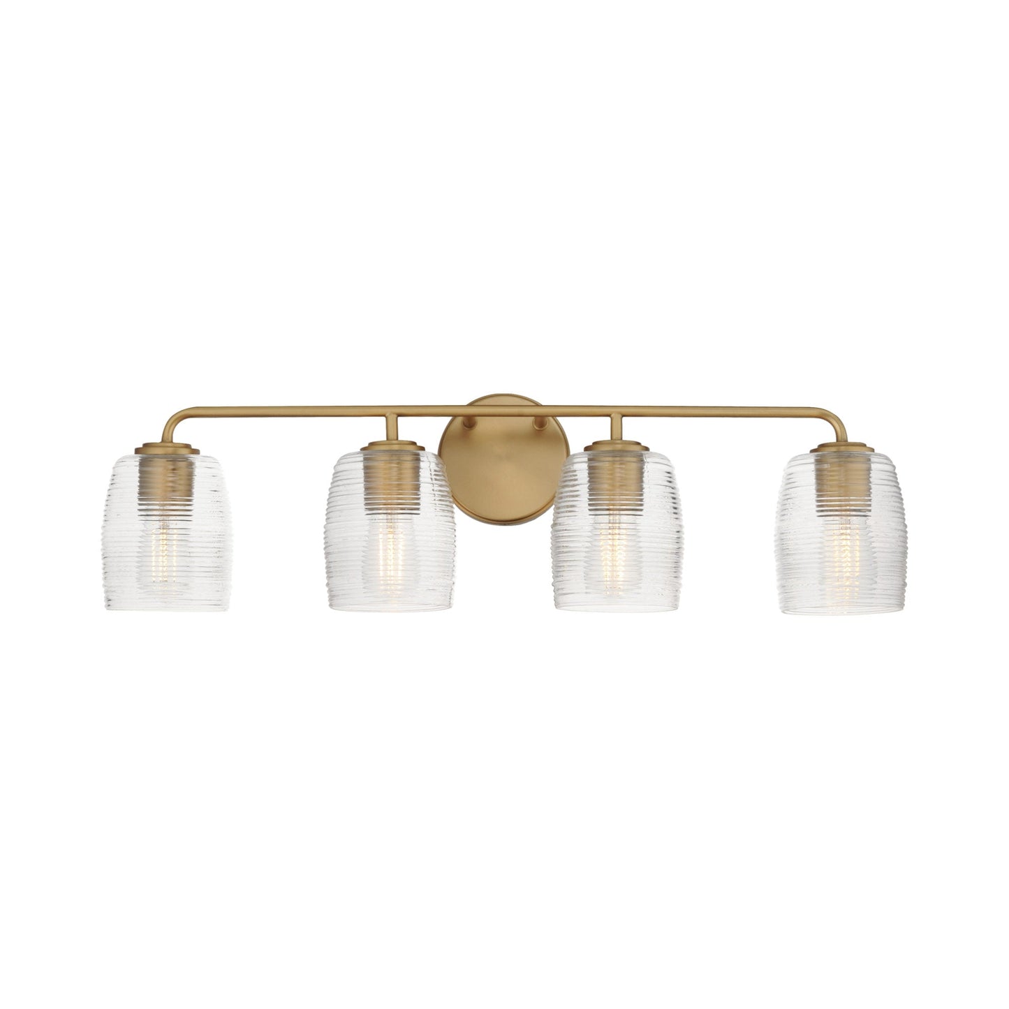 Honey Bath Vanity Light in Natural Aged Brass (4-Light).