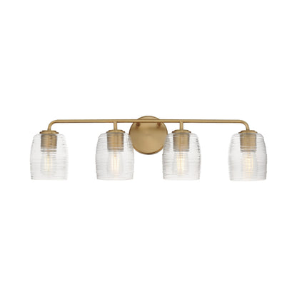 Honey Bath Vanity Light in Natural Aged Brass (4-Light).