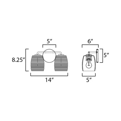 Honey Bath Vanity Light - line drawing.