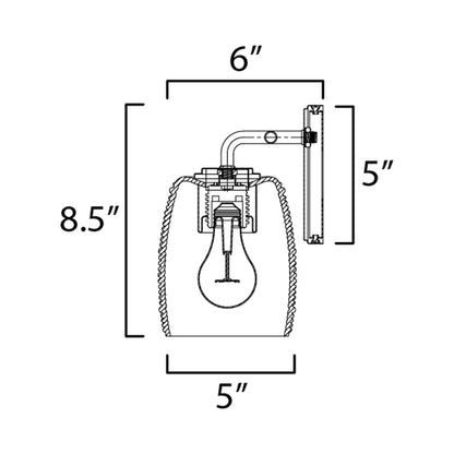Honey Bath Wall Light - line drawing.