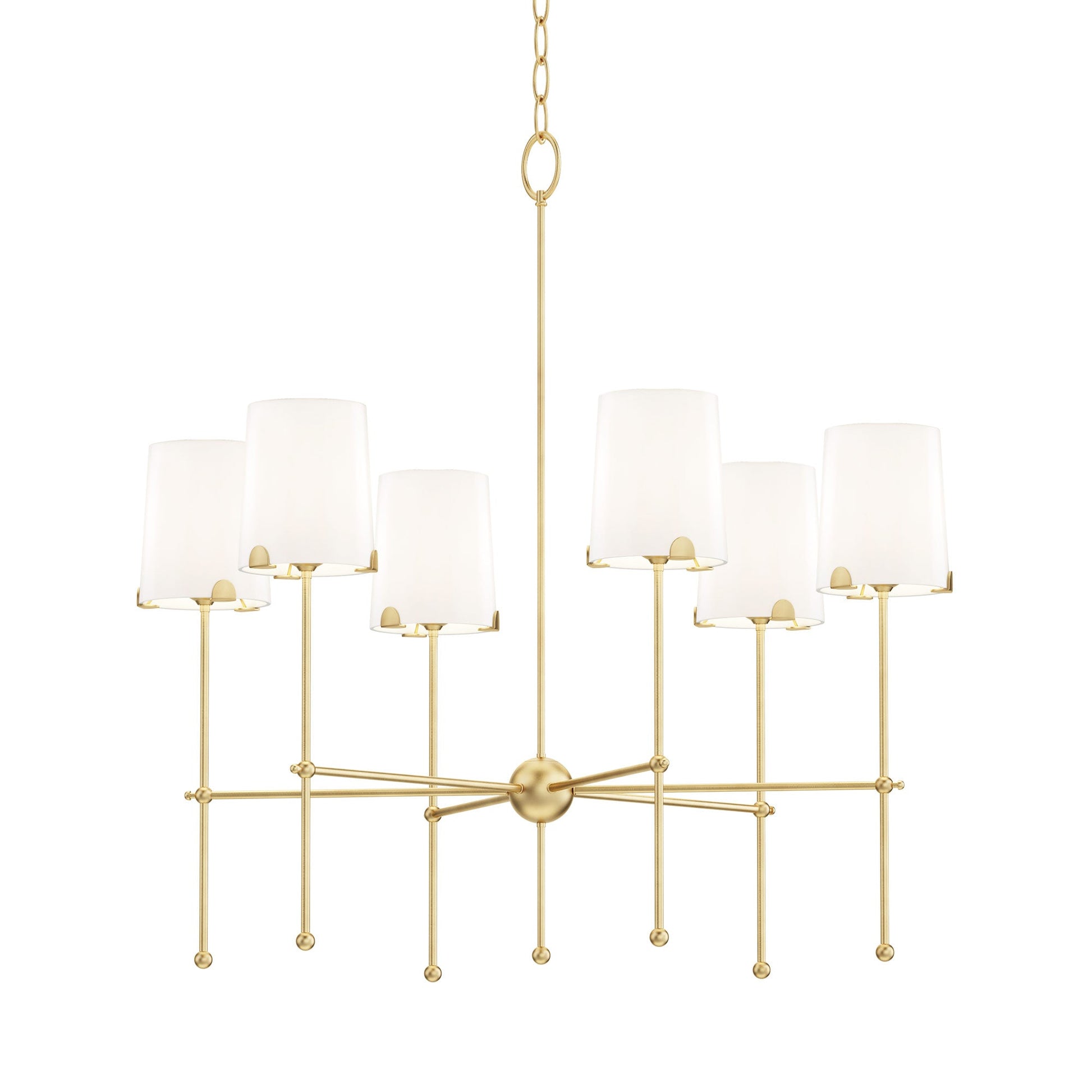 Huntington Chandelier in Satin Brass (6-Light).