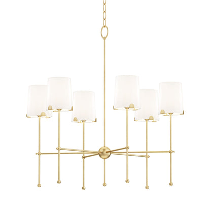 Huntington Chandelier in Satin Brass (6-Light).