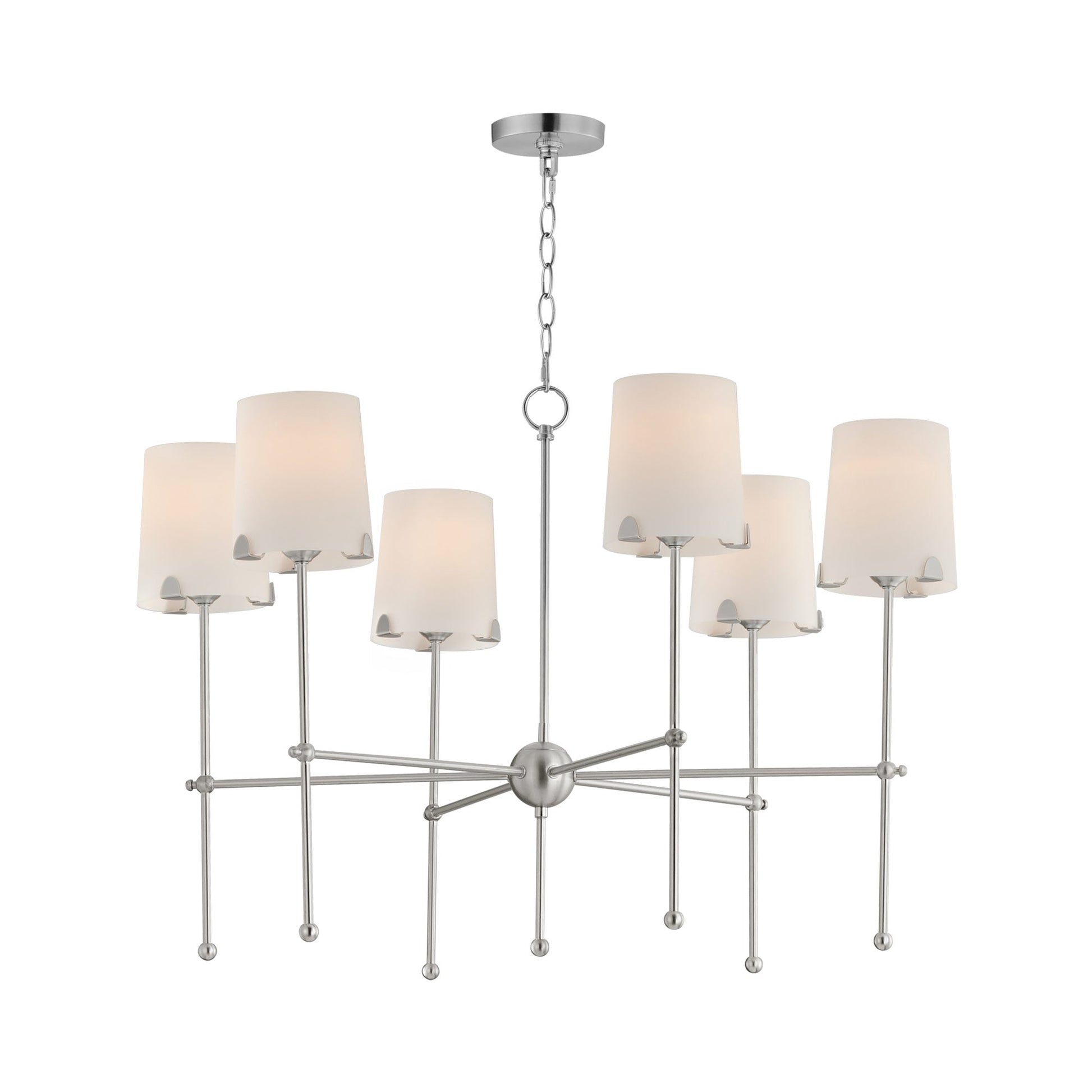 Huntington Chandelier in Satin Nickel (6-Light).