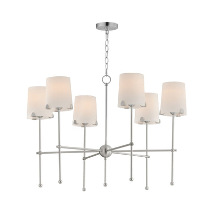 Huntington Chandelier in Satin Nickel (6-Light).