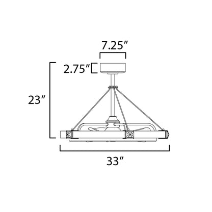 Jewel LED Ceiling Fan - line drawing.