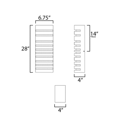 Keyes Outdoor LED Wall Light - line drawing.