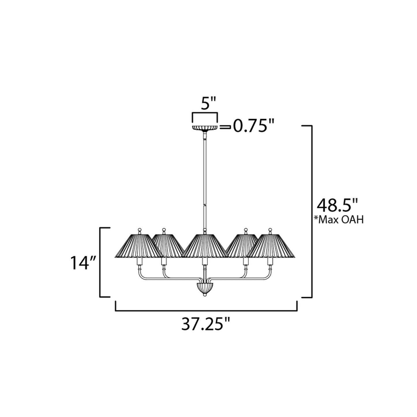 Kismet Chandelier - line drawing.
