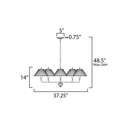 Kismet Chandelier - line drawing.