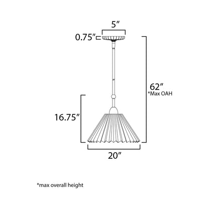 Kismet Pendant Light - line drawing.