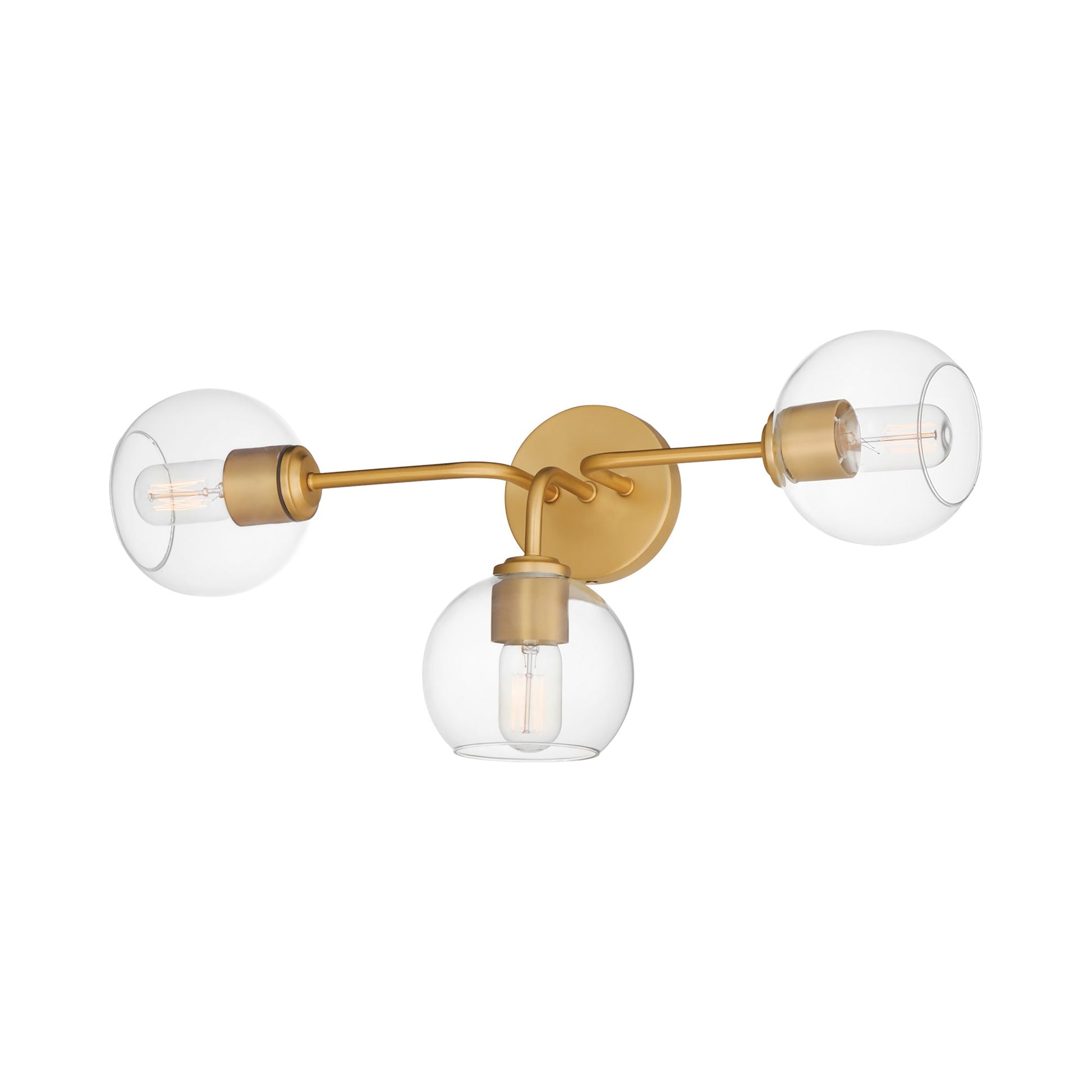 Knox Bath Vanity Light in Natural Aged Brass.