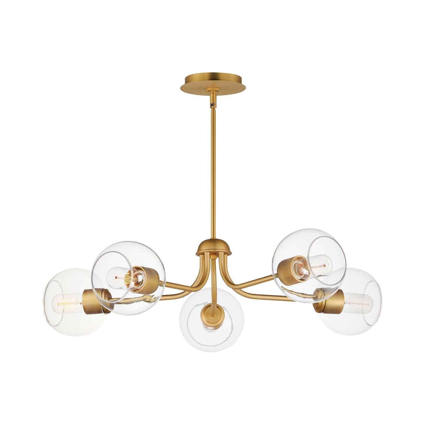 Knox Chandelier in Natural Aged Brass.