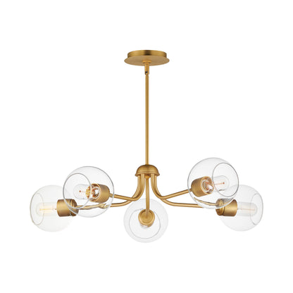 Knox Chandelier in Natural Aged Brass.